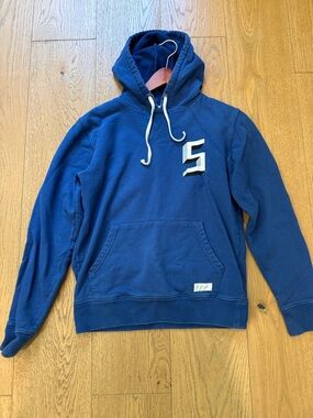 Saturdays New York City Navy Blue Hoodie with White '5' Graphic